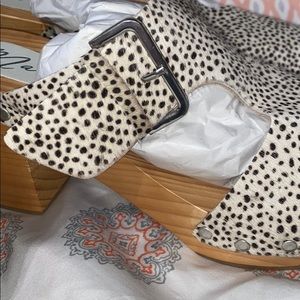 NEW Matisse calf hair wooden clog